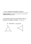 Corresponding angles and corresponding sides are congruent in
