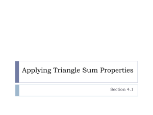 Applying Triangle Sum Properties