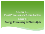Science 8* Plant Processes and Reproduction