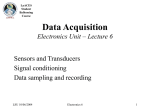 Data Acquisition Electronics Unit – Lecture 6