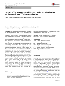 A study of the anterior ethmoidal artery and a new classification of