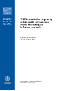 WHO consultation on priority public health interventions