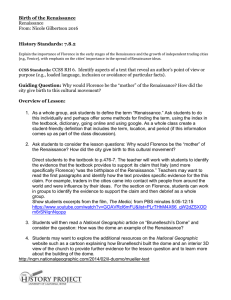 “Why would Florence be the “mother” of the Renaissance? How did