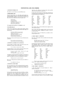 infinitives and -ing forms