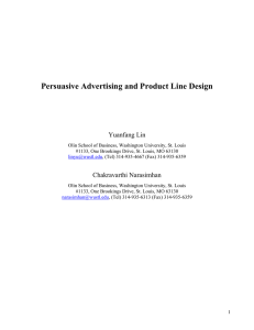 Persuasive Advertising and Product Line Design
