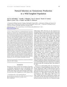 Natural Selection on Testosterone Production in a Wild Songbird