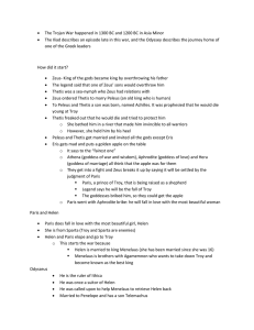 Outline of notes on the Trojan War