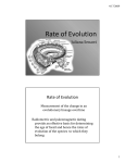 Rate of Evolution