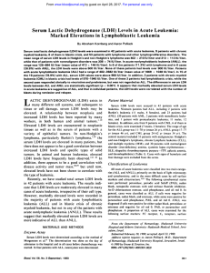 Serum Lactic Dehydrogenase (LDH)