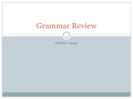 Grammar Review - Saugerties Central School