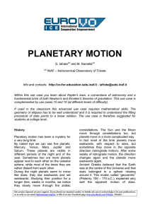 PLANETARY MOTION