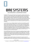 One Systems High Impedance Loudspeaker Basics V3