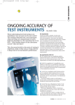 ONGOING ACCURACY OF TEST INSTRUMENTS By Mark Coles