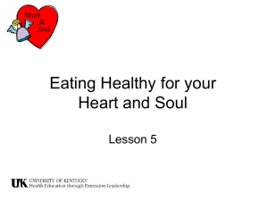 Eating Healthy for your Heart and Soul Lesson 5