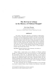 The Revival of Athens in the History of Political Thought*
