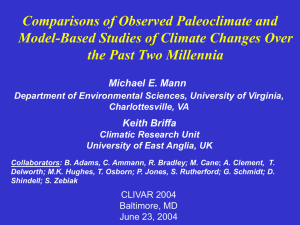 Comparisons of Observed Paleoclimate and Model