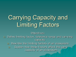 Carrying Capacity and Limiting Factors