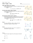 Similar Triangles – Notes Name