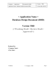 Database Design Document Template