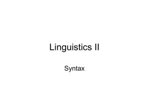 Linguistics II