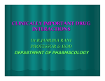 CLINICALLY IMPORTANT DRUG INTERACTIONS