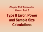 Power and Sample Size Calculations for Hypotheses Tests for mu