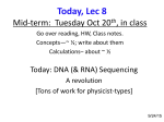 FA15Lec8 Sequencing DNA and RNA