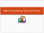 Meet the Sentence Structure Family