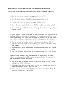 AP Statistics Chapter 10 Test: Estimating with