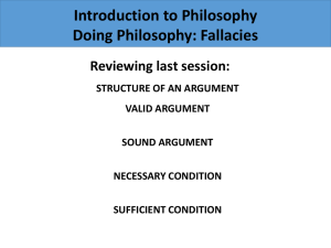 Session 4: Doing philosophy: fallacies