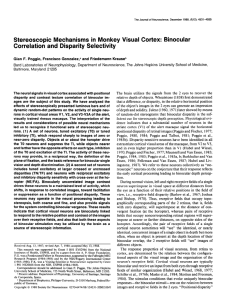 Stereoscopic Mechanisms in Monkey Visual Cortex: Binocular