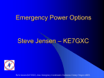 Emergency Power Options - Cascade Amateur Radio Society