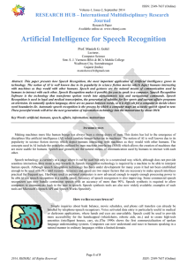 Artificial Intelligence for Speech Recognition