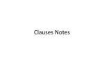 Clauses Notes