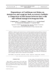 Dependence of Caribbean reef fishes on mangroves and seagrass