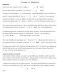 Charge and mass of the electron