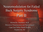 Neuromodulation for Failed Back Surgery