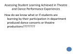 Assessing Student Learning Achieved in Theatre and Dance