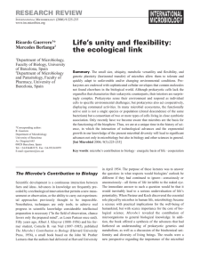 Life`s unity and flexibility: the ecological link