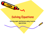 Solving Equations