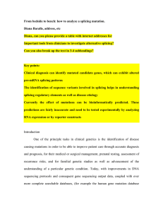 how to analyze a splicing mutation - Stamm revision