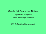 Grade 10 Grammar Notes