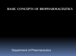 Basic concepts of pharmacokinetics