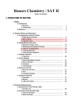 Honors Chemistry / SAT II