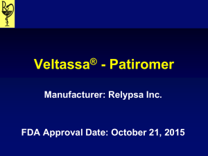 Veltassa ® - Patiromer Literature Review