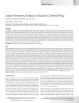 Upper Extremity Surgery in Spastic Cerebral Palsy