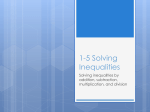 6.1/6.2/6.3 Solving Inequalities