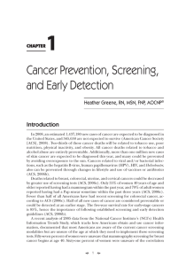 Cancer Prevention, Screening, and Early Detection
