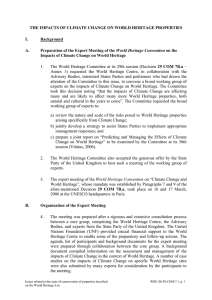 C. Survey on the impacts of Climate Change on World Heritage