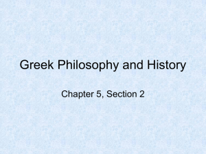 Greek Philosophy and History